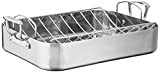 Cuisinart Multiclad Pro Triple Ply Stainless Cookware inch Roasting Pan 16' Roaster with Rack, 19.3'(L) x 12.1'(W) x 5.2'(H), Stainless Steel