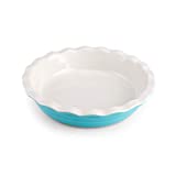 Farberware Baker's Advantage Ceramic Pie Dish, 10-Inch, Teal