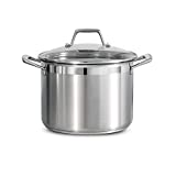 Tramontina Lock & Drain Pasta Cooker Pot with Strainer Lid 18/8 Stainless Steel 8 Qt, 80120/509DS