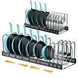 Finnhomy Upgrade 4 Pieces Extra-Large Pot and Pan Organizer for Cabinet, DIY Pot Organizer, Expandable Pots and Pans Organizer, Pot Rack Kitchen Cabinet Organizer 20 Tier with Non-slip Feets