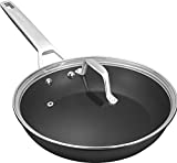 MSMK 12 1/2 inch Non Stick Frying Pan with Lid, Scratch-resistant, Burnt also Nonstick, Peeling-resistant Induction Skillet - Dishwasher & Oven-Safe to 700°F Fry Pan