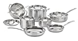 Cuisinart MCP-12N MultiClad Pro Triple Ply 12-Piece Cookware Set, PC, Silver
