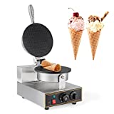 Dyna-Living Ice Cream Cone Machine Waffle Cone Maker 110V Electric Stainless Steel Nonstick Egg Roll Mold for Commercial Home Use