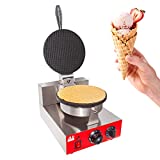 ALDKitchen Waffle Cone Maker | Commercial Waffle Roll Maker | Nonstick Coating| Stainless Steel | 110V (1-head)