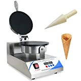 NJTFHU Electric Ice Cream Cone Maker 110V Upgrade Commercial Waffle Cone Machine with LED Temperature&Time Control,1300Watt 8.3' Nonstick Coating,Stainless Steel for Kitchen, Home, Bakeries ,Snack Bar Use