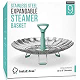 Stainless Steel Expandable Steamer Basket - Collapsible Steam Cooking Insert For Steaming Food, Vegetable - Compatible With Instant Pot 3 6 8 Qt, Pressure Cooker, 5-9 Inch Adjustable Fits Any Size Pan