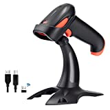 Tera Pro Fully Upgraded Wireless 2D QR Barcode Scanner with Stand, 3 in 1 Bluetooth & 2.4GHz Wireless & USB Wired, Connect Smart Phone Tablet PC, Image Bar Code Reader with Vibration Alert, HW0002