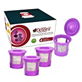 Reusable K Cups for Keurig 2.0 & 1.0 - Pack of 4 (Purple) - Easy to Clean - Universal Keurig Reusable Coffee Pods by Delibru