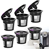 6 Pack Reusable K Cups for Keurig, LivingAid Refillable K CUPS Coffee Filters, Stainless Mesh Reusable Coffee Pods Compatible with Keurig 1.0 or 2.0 Keurig Coffee Maker, BPA Free