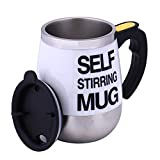 Self Stirring Mug Auto Self Mixing Stainless Steel Cup for Coffee/Tea/Hot Chocolate/Milk Mug for Office/Kitchen/Travel/Home -450ml/15oz The best gift（white）