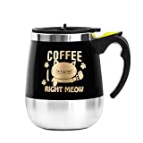 BINE Self Stirring Mug Auto Self Mixing Stainless Steel Cup for Coffee/Tea/Hot Chocolate/Milk Mug for Office/Kitchen/Travel/Home -450ml/14oz