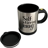 Evelots Self Stirring Coffee Mug-Tea-Juice-Travel-12 ounces-Stainless Steel