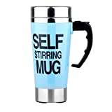 Self Stirring Mug Stainless Steel Coffee Milk Mixing Cup Blender Lazy Smart Mixer for Office or Daily Use ( Color : Blue )