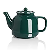 SWEEJAR Porcelain Teapot with Infuser and Lid, 30 OZ Teaware with Stainless Steel Filter for Tea, Milk, Coffee, Office, Home, Jade