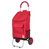 dbest products 01053 Trolley Red Foldable Shopping cart for Groceries with Wheels and Removable Bag and Rolling Personal Handtruck Standard Dolly