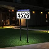 Address numbers for houses, HomLxcIar solar address signs for yard with 2 Metal Stakes, house numbers for outside, lighted up address numbers solar powered.