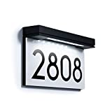 Address Plaques for House Solar Powered, House Number for Outside, LED Address Sign Outdoor Waterproof 6000K Daylight White