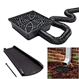 Amerimax 12-in. No Dig Low Profile Catch Basin Downspout Extension with Splash Block Combo Kit, Black(4CB7)