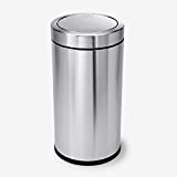 simplehuman 55 Liter / 14.5 Gallon Commercial Swing Top Trash Can, ADA-Compliant, 11-20 Gallons, Brushed Stainless Steel