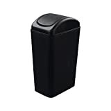Ucake 14 L Garbage Can with Swing Top, 3.5 Gallon Swing Lid Trash Can, Black