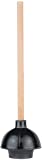 SteadMax Rubber Toilet Plunger, Double Thrust Force Cup, Heavy Duty, Commercial Grade with 18 inches Wood Handle, Bathroom and Kitchen Sink Plungers (1 Pack)