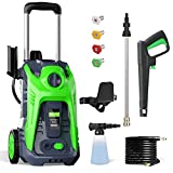 YANICHA Electric Pressure Washer - 3500 PSI Power Washers Electric Powered 2.6 GPM Car Cleaner with 4 Nozzles Foam Cannon, Clean Cars, Home, Patio