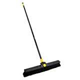 Quickie Bulldozer Smooth Surface Push Broom 24 inch, Black, Sweep and Clean Tile/Sealed Concrete/Other Hard Flooring, Indoor/Outdoor Use, Heavy Duty Cleaning (533)
