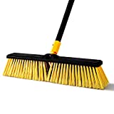 Yocada Push Broom Brush 17.7' Wide 65.3' Long Handle Stiff Bristles Heavy-Duty Outdoor Commercial for Cleaning Bathroom Kitchen Patio Garage Deck Concrete Wood Stone Tile Floor