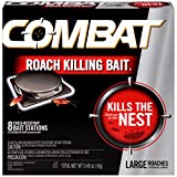 Combat Roach Killing Bait, Large Roach Bait Station, Kills the Nest, Child-Resistant, 8 Count