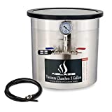 ABLAZE 5 Gallon Upgraded Tempered Glass Lid Stainless Steel Vacuum Chamber Perfect for Stabilizing Wood, Degassing Silicones, Epoxies (5 Gallon)