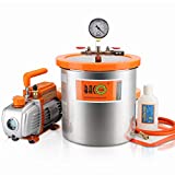BACOENG 3 Gallon Vacuum Chamber Kit with 3.6 CFM 1 Stage Vacuum Pump HVAC