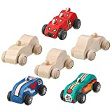 24 Pieces Wood DIY Car Toys Unfinished Wooden Cars Unfinished DIY Car Crafts for Students Home Activities Easy Woodworking and Family Time Set