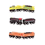 Battat – Wooden Locomotive & Freight Cars – Classic Wooden Toy Train Set with Locomotive & Cars for Kids & Collectors Aged 3 Years Old & Up (6Pc), Compatible with Thomas Train