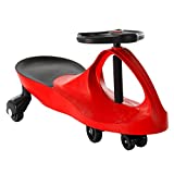 Wiggle Car Ride On Toy – No Batteries, Gears or Pedals – Twist, Swivel, Go – Outdoor Ride Ons for Kids 3 Years and Up by Lil’ Rider (Red)