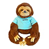 Salomon Sloth Weighted Stuffed Animal Heating Pad-Unscented Microwavable Stuffed Animal w/ Backpack for Kids - Weighted Plush Animals - Three Toed Sloth Toys (Large)