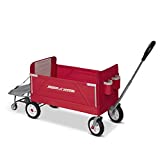 Radio Flyer 3-in-1 Folding Wagon with Cooler Caddy for Kids, Garden & Cargo (Amazon Exclusive) , Red