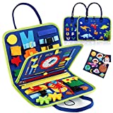 Guolely Busy Board Montessori Toy for 1 2 3 4 Year Old Toddlers - Educational Activity Developing Sensory Board for Fine Basic Dress Motor Skills - Travel Toys for Plane Car, Gift for Boys Girls