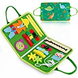Busy Board, Montessori Toys for 1 2 3 4 Year Old Boys Girls, Sensory Board Learning Toys for Fine Motor & Basic Life Skills, Toddler Travel Toys for Plane and Car, Preschool Educational Gift for Kids