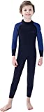Dark Lightning 3/2mm Kids Wetsuit for Boys and Girls, Neoprene Thermal Swimsuit, Toddler/Junior/Youth One Piece Wet Suits for Scuba Diving,Blue/Size 10