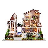Flever Wooden DIY Dollhouse Kit, Miniature with Furniture, Creative Craft Gift for Lovers and Friends (Love You All The Way)