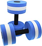 Aquatic Exercise Dumbells - Set of 2 - for Water Aerobics Foam Pool Barbell Pool Resistance Water Aqua Fitness Barbells Hand Bar Equipment (Blue)