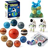 Solar System Planets Stress Balls Toys for Kids, Adult, Space Astronauts Toy, Water Beads Sensory Bin Filler Toys for Autistic Children Non-Toxic, with 16 Spaceballs, 2 Astronauts, 1 Mesh Storing Bag