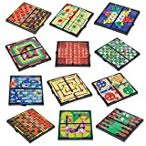 Gamie Small Magnetic Board Travel Game Set - Includes 12 Retro Fun Games - 5 Inch Compact Design - Individually Boxed - Teaches Strategy and Focus - Road Trip, Travel, Camping for Kids 6+