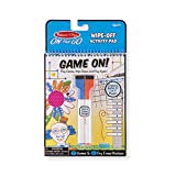 Melissa & Doug On the Go Game On! Reusable Games Wipe-Off Activity Pad Reusable Travel Toy with 2 Dry-Erase Markers