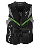 O'Neill Men's Reactor USCG Life Vest,Black/Lunar/Day-Glo,Large