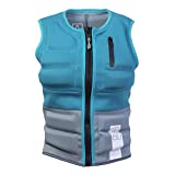 Womens Neoprene Wakesurf Comp Vest - Designed Exclusively for Wake Surfing, but Great for All Other Watersports Activities! (Aqua, Large)