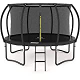 JUMPZYLLA Trampoline 8FT 10FT 12FT 14FT Trampoline with Enclosure - Recreational Trampolines with Ladder and Galvanized Anti-Rust Coating, ASTM Approval- Outdoor Trampoline for Kids