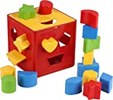 Baby Blocks Shape Sorter Toy - Childrens Blocks Includes 18 Shapes - Color Recognition Shape Toys With Colorful Sorter Cube Box - My First Baby Toys - Toys Gift For Boys & Girls - Original - By Play22