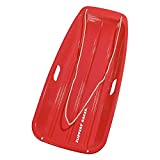Slippery Racer Downhill Sprinter Flexible Kids Toddler Plastic Cold-Resistant Toboggan Snow Sled with Pull Rope and Handles, Red