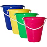 Holady 9 Inch Large Sand Beach Buckets Pail ,Sand Bucket Water Bucket for Beach Fun Great Summer Party Accessory(4 Pack)